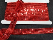 Тесьма  с пайетками TPA-4 (красный) Цена за 10 ярд