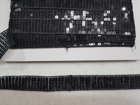 Тесьма  с пайетками TPA-3 (черный) Цена за 10 ярд