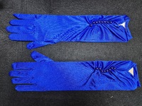 Перчатки атласные 5072-11-38см (синий)