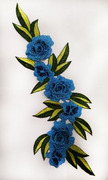 Аппликации 3D цветы AP219-16 (голубой)