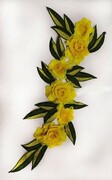 Аппликации 3D цветы AP219-7 (желтый)