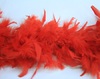Боа из перьев курицы BOA80g-4 (красный) Цена за 1.8 метра