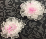 Цветы пришивные капрон КЦ014-34 (розовый) Цена за 10 шт