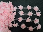 Тесьма с цветами FLOWS1-34 (розовый)
