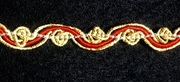 Тесьма декоративная 9681-4-41 (красный с золотом) 